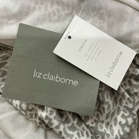 New Liz Claiborne Tropic Forest Green Summer Dress Size L - Picture 8 of 9